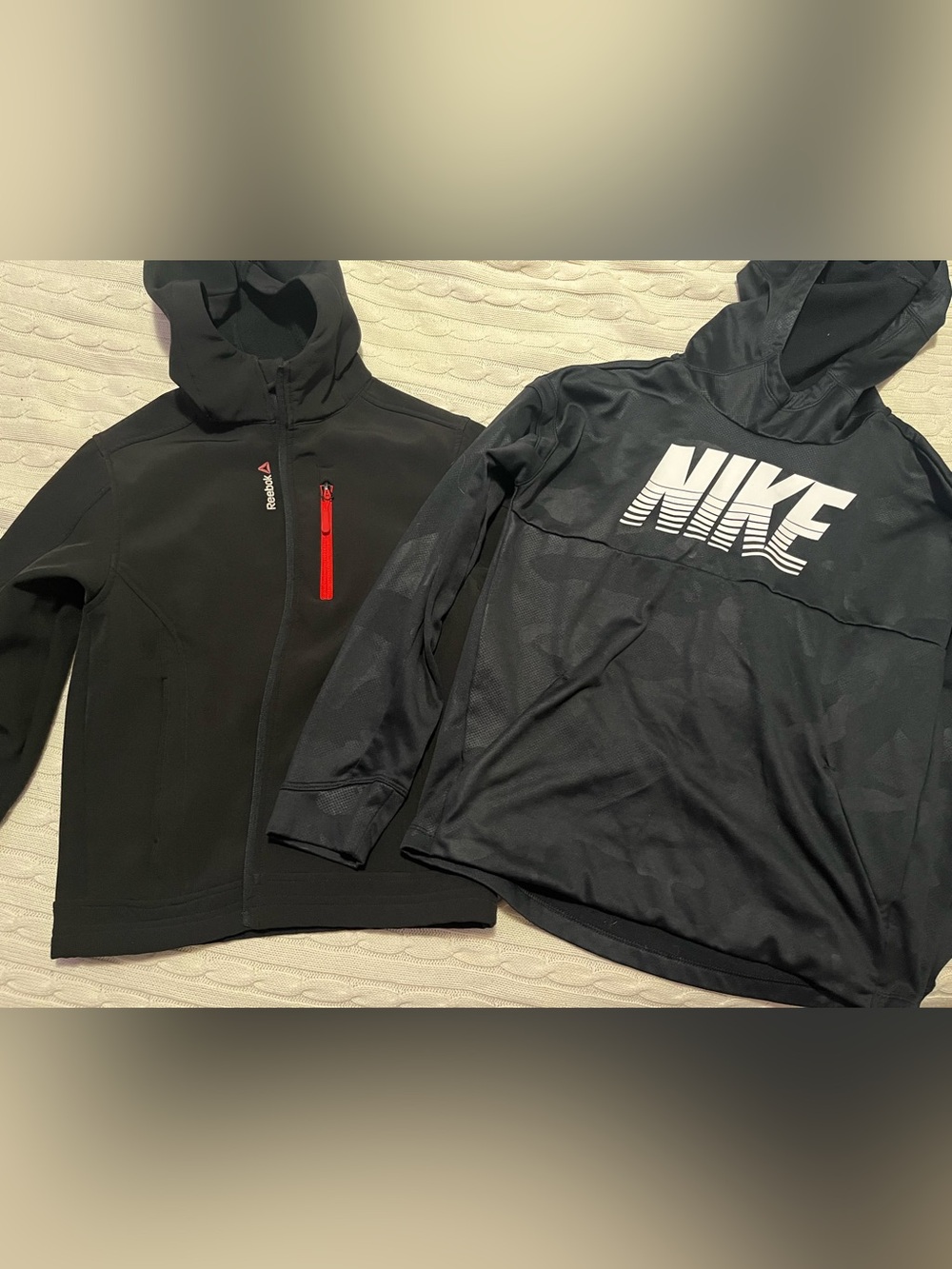 Boys 2 piece Bundle! Black Reebok Jacket & Nike sweatshirt